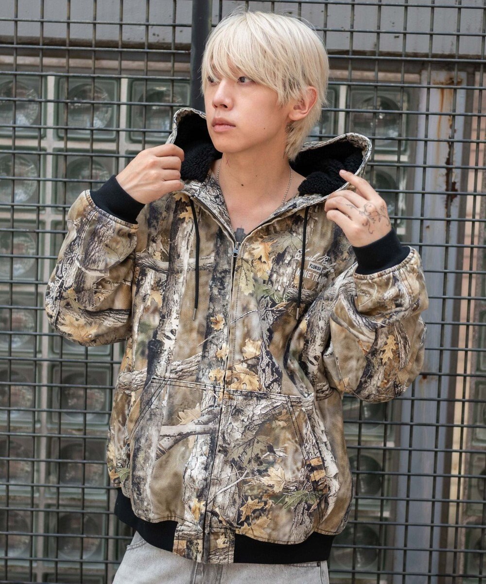 WEGO 【ユニセックス着用ITEM/MLサイズ展開】ワーカーズボアフードブルゾン 