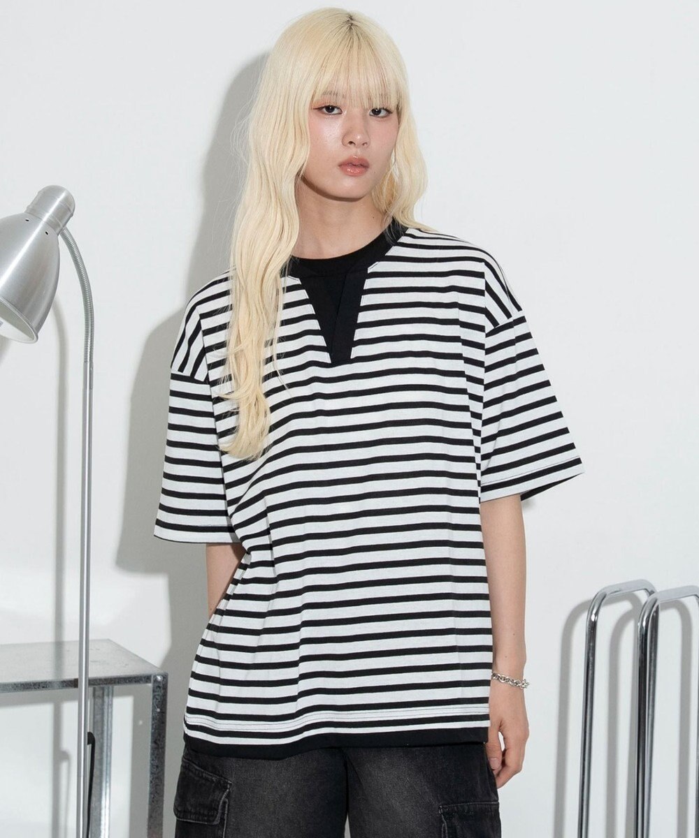 WEGO 【ユニセックス着用ITEM】キーネックフェイクレイヤードT（SS） 