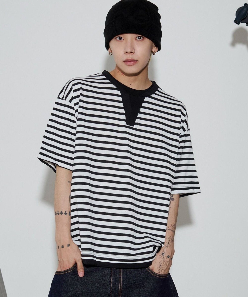 WEGO 【ユニセックス着用ITEM】キーネックフェイクレイヤードT（SS） 