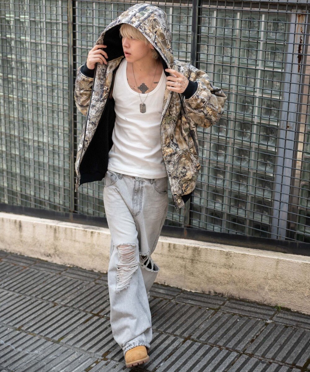 WEGO 【ユニセックス着用ITEM/MLサイズ展開】ワーカーズボアフードブルゾン 