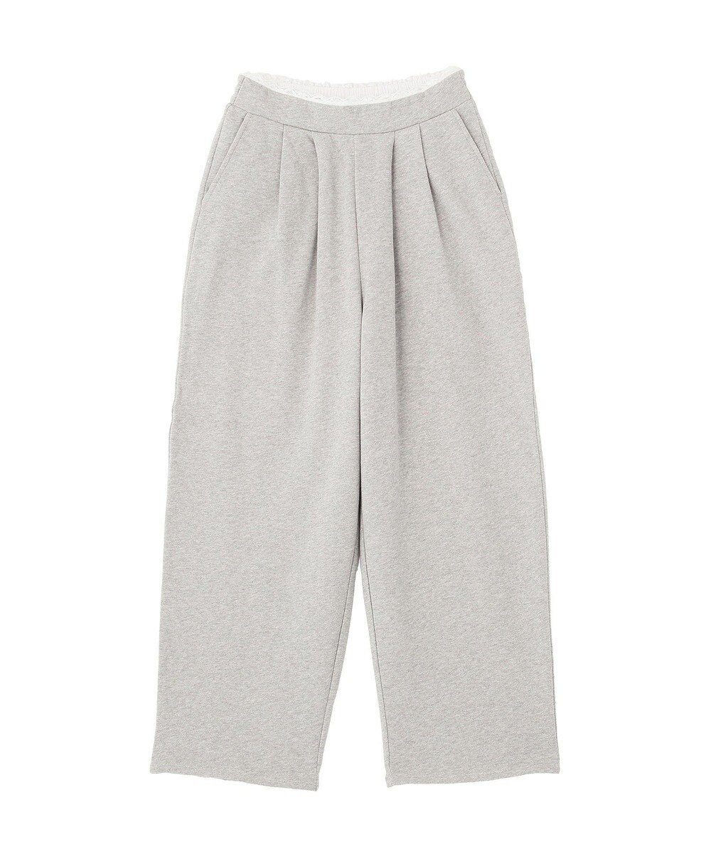 earth music&ecology レースレイヤード風スウェットパンツ 