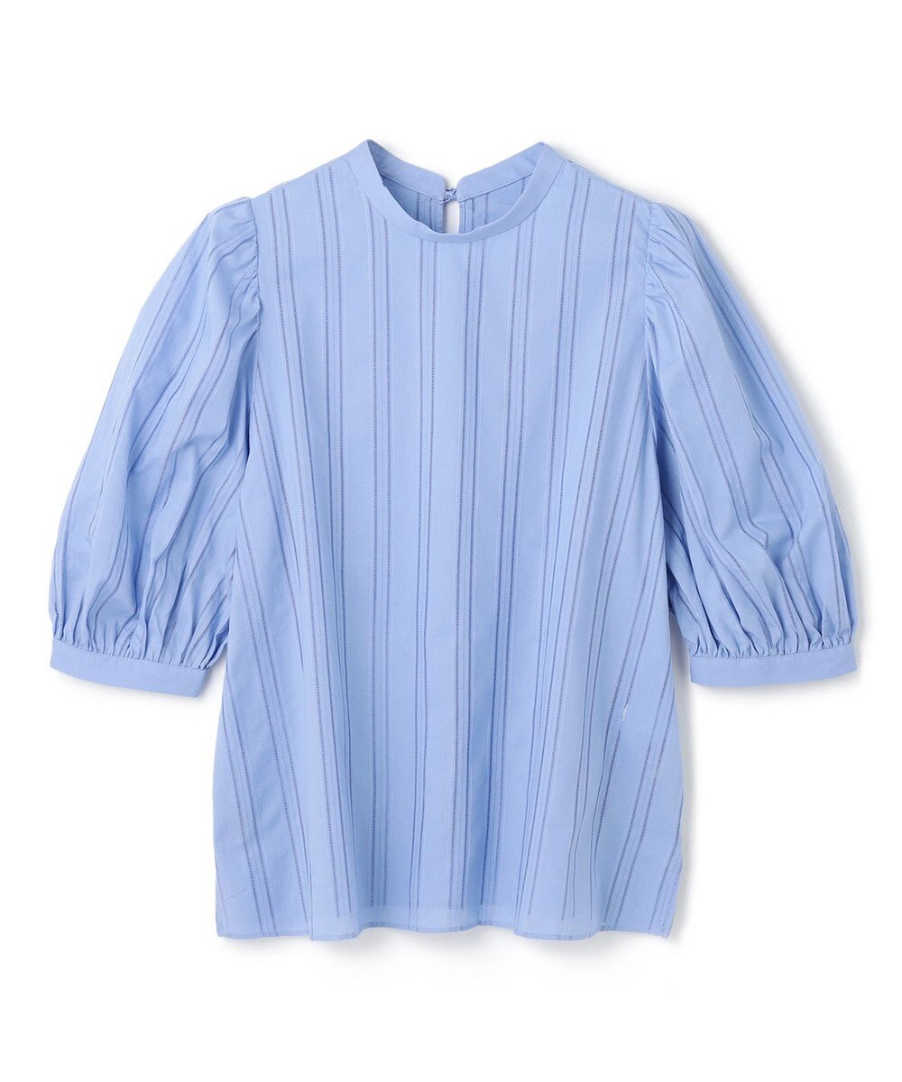 UNFILO ストライプレース 2WAY パフスリーブブラウス 