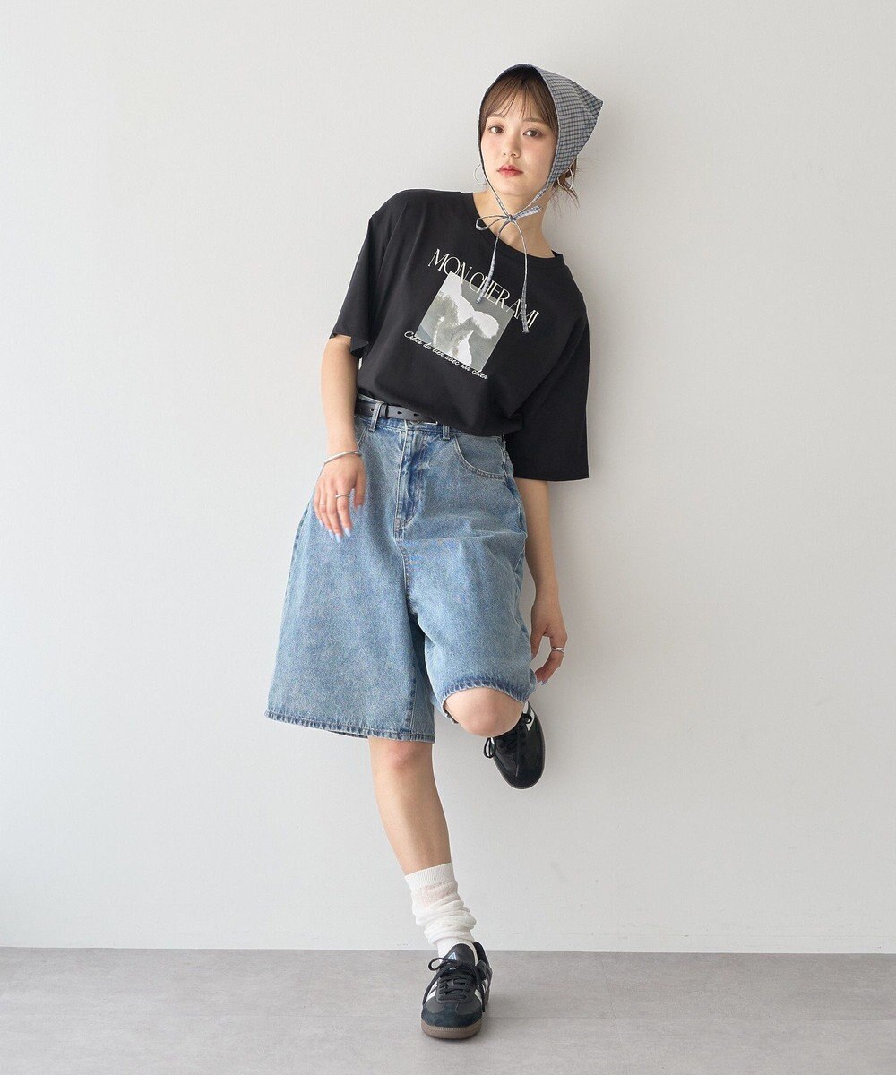 earth music&ecology デニムハーフパンツ 