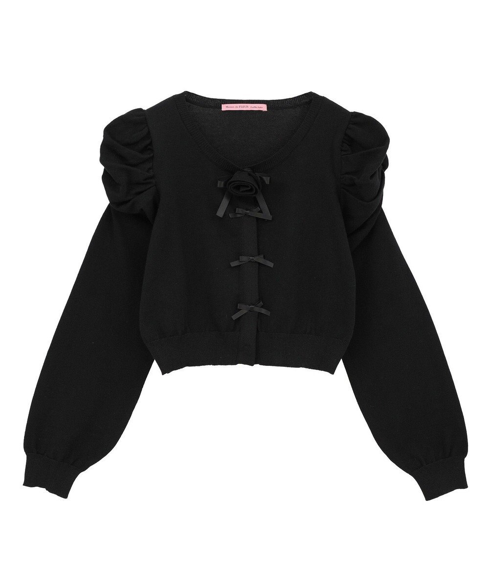 Maison de FLEUR ローズニットカーディガン 