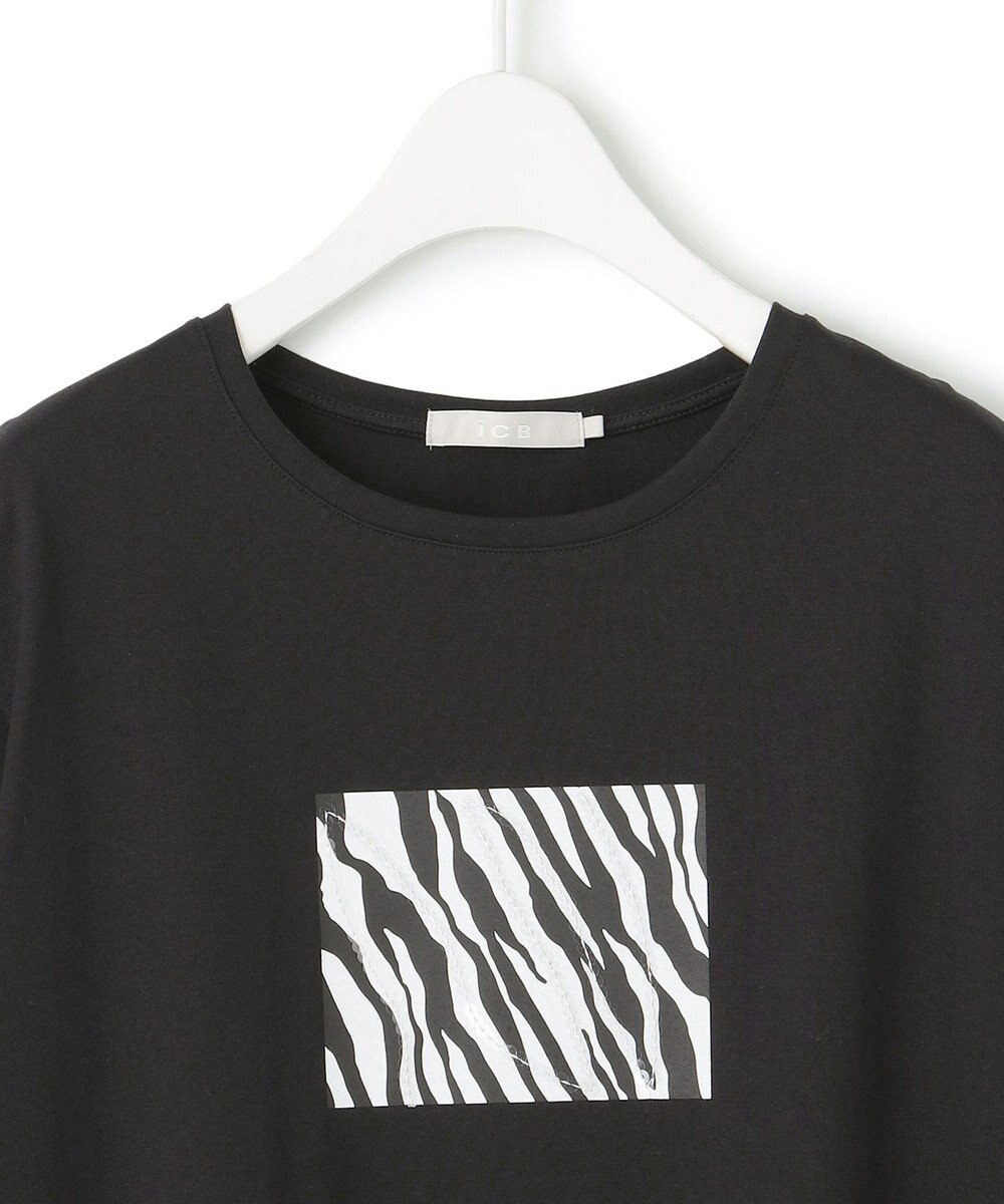 ICB L 【接触冷感・UVケア・洗える】ゼブラ柄 TEE 