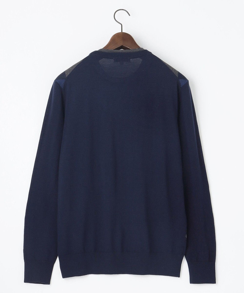 JOSEPH ABBOUD 【滑らかな肌触り/洗える】 エクストラファインメリノアーガイルクルーネック  ニット 