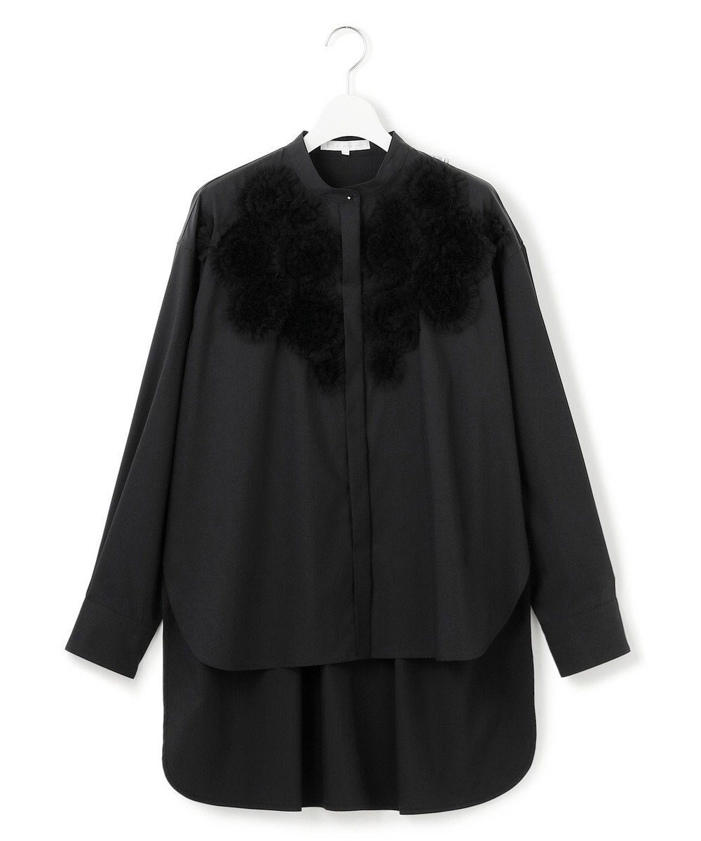 23区 S 【GOLD LABEL】ライトタフタ チュール刺繍 シャツ 