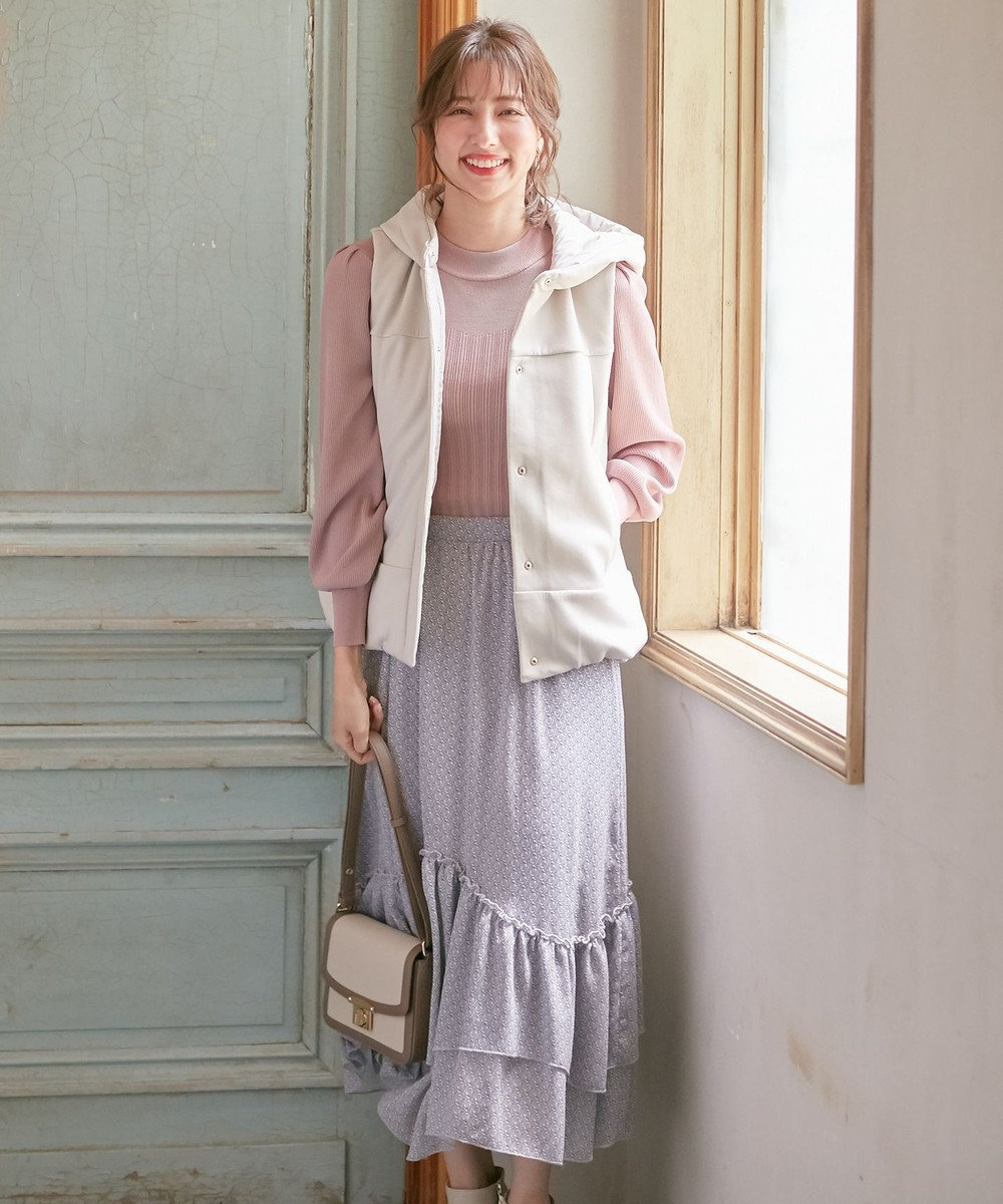 ANY SIS 【洗える】ティアードプリント スカート 