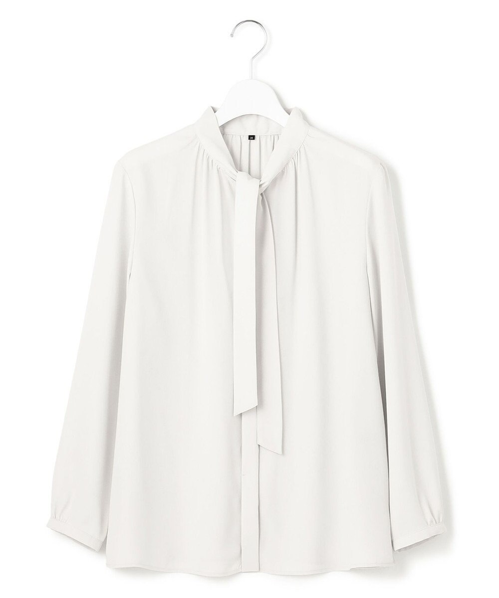 23区 S 【洗える】バックサテンアムンゼン ボウタイ ブラウス 