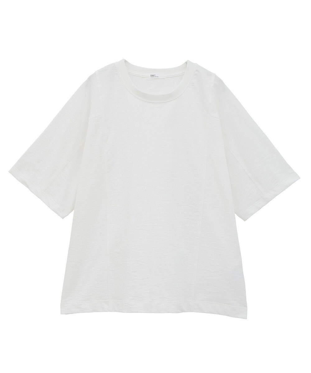 CRAFT STANDARD BOUTIQUE カットクレープワイドキリカエTシャツ 