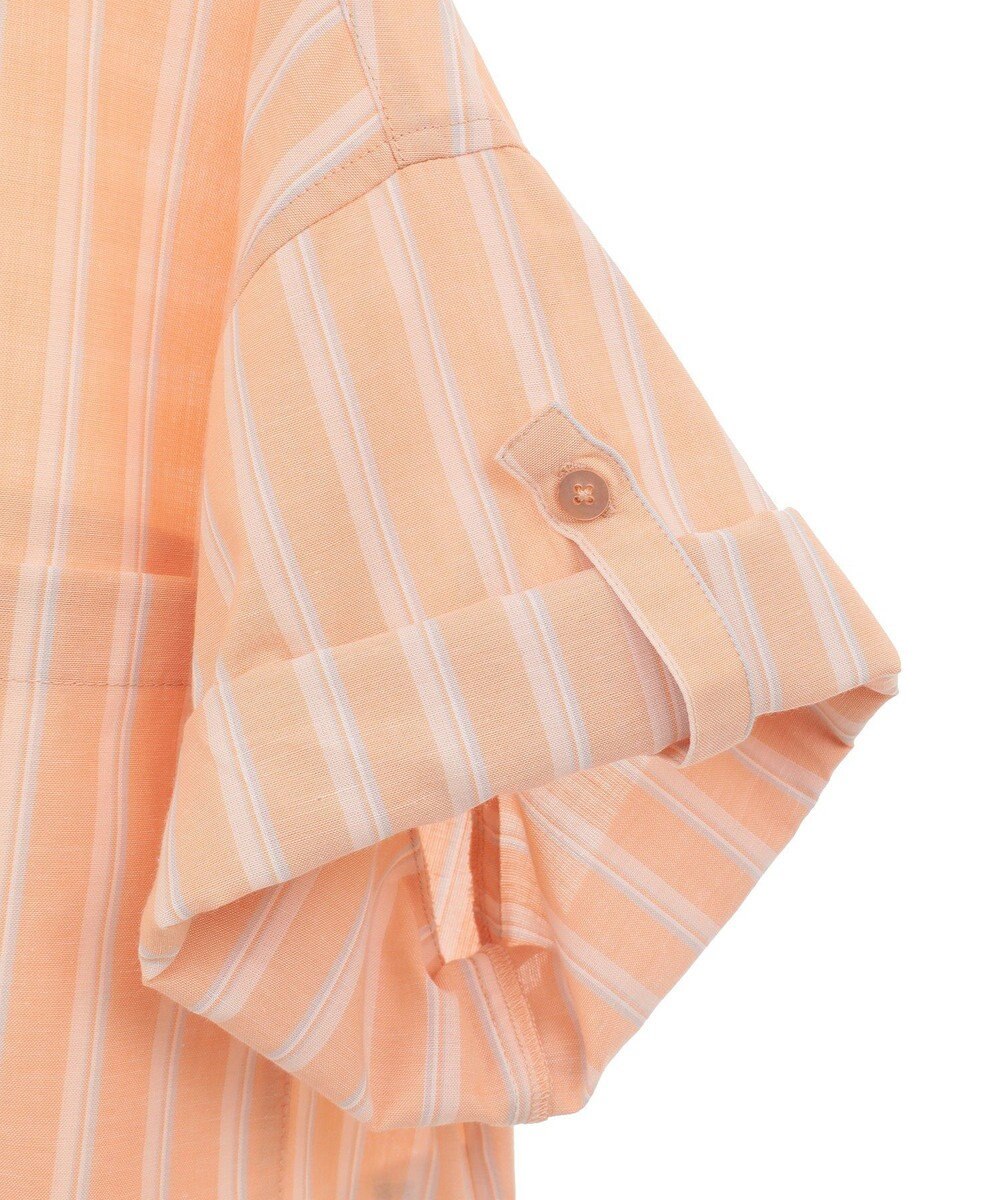 Green Parks 綿麻混５分袖ターンバックシャツ 