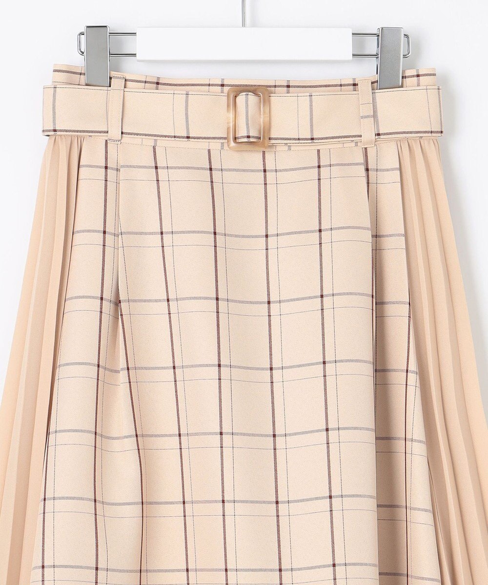 Feroux 【洗える】プリーツコンビチェック スカート 