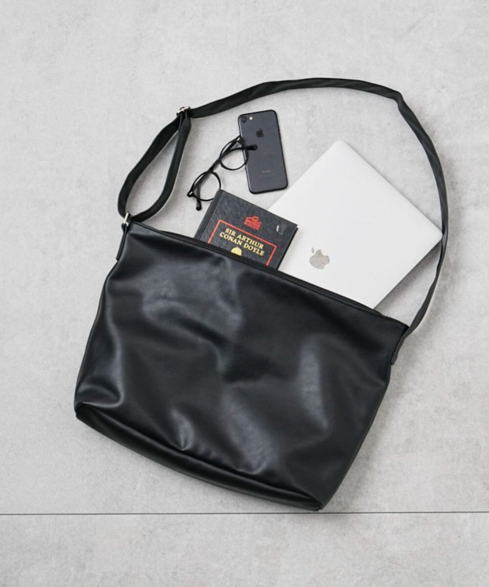 WEGO 【ユニセックス着用ITEM】レザータッチBIGショルダー 