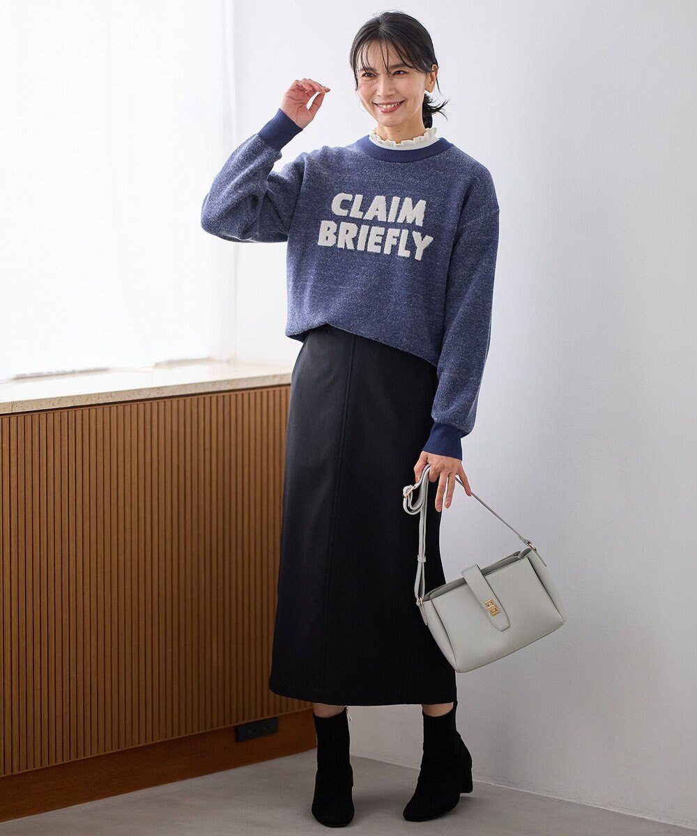 ANY スウェットライクフェザーロゴニット 