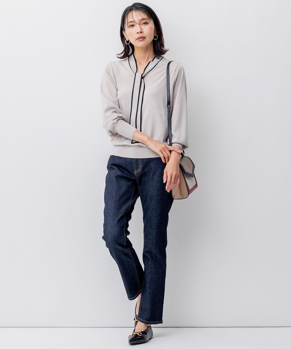 23区 S 【洗える】ウーステッドウール ボウタイ ニット 