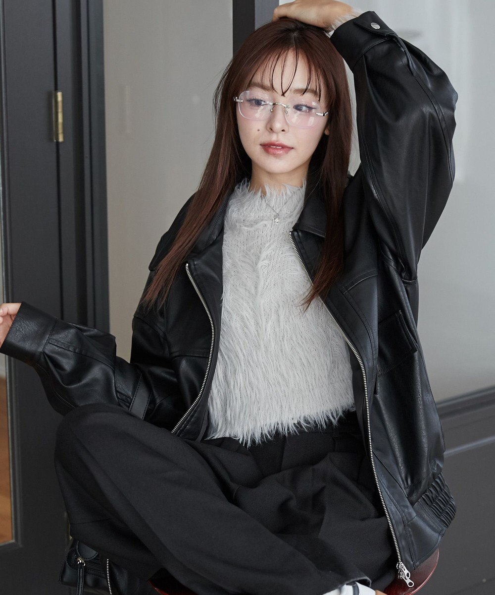 WEGO ヴィンテージライクPUフライトジャケット 