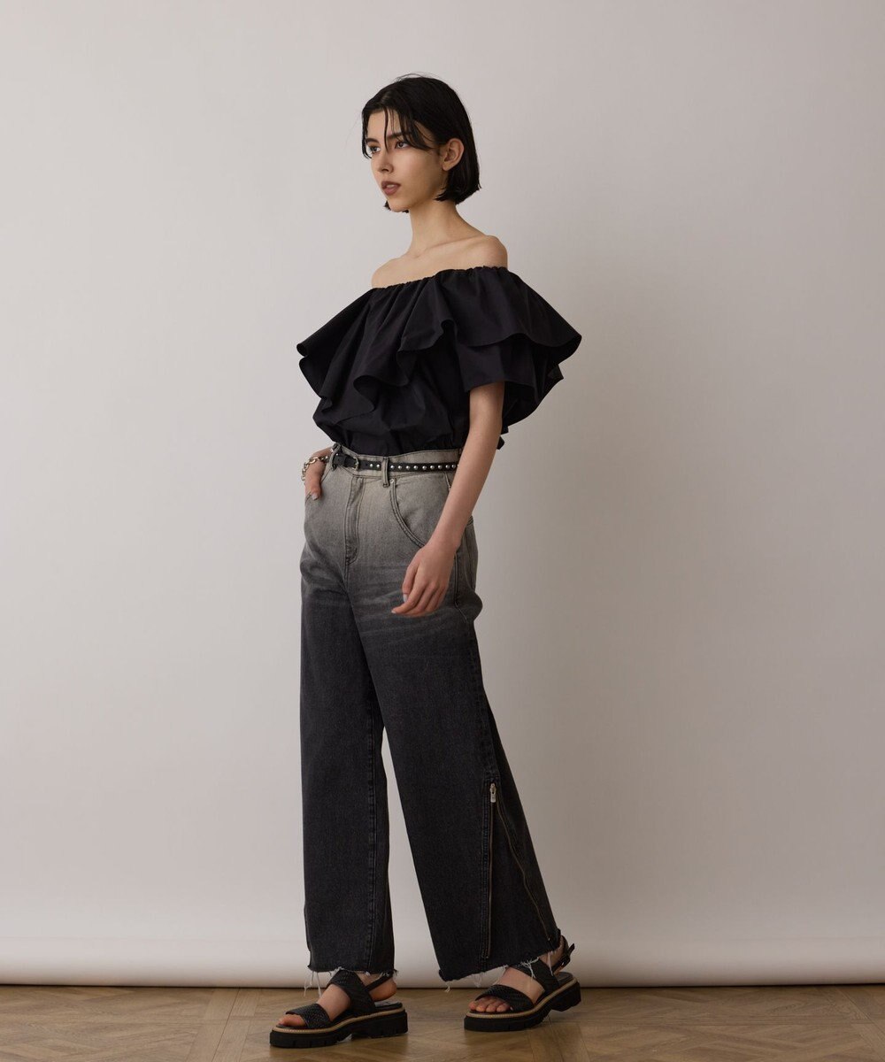 GRACE CONTINENTAL サス付zipデニムパンツ 