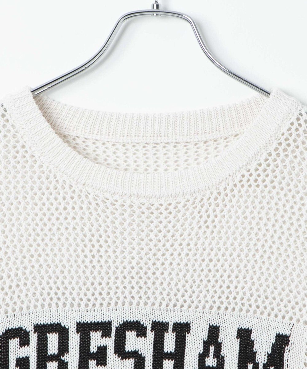 WEGO ロゴメッシュジャガードニット 