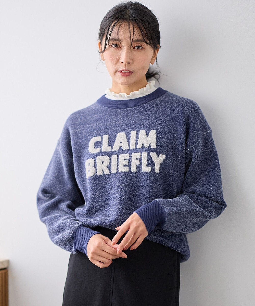 ANY スウェットライクフェザーロゴニット 