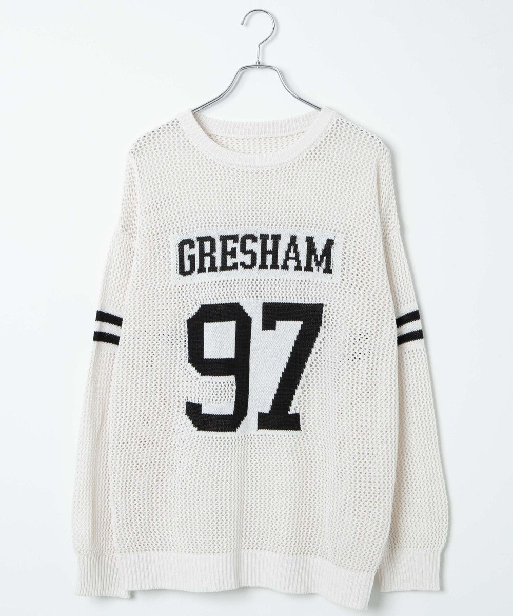 WEGO ロゴメッシュジャガードニット 