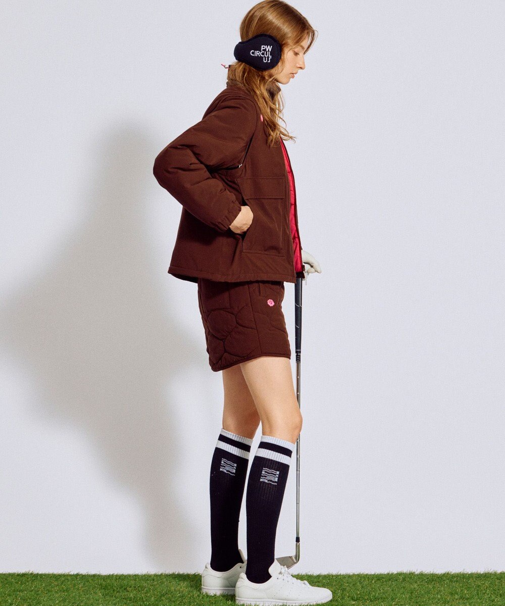 PW CIRCULUS 【撥水加工 / ストレッチ】【WOMEN】デタッチャブルキルティング中綿ブルゾン ゴルフウェア レディース 