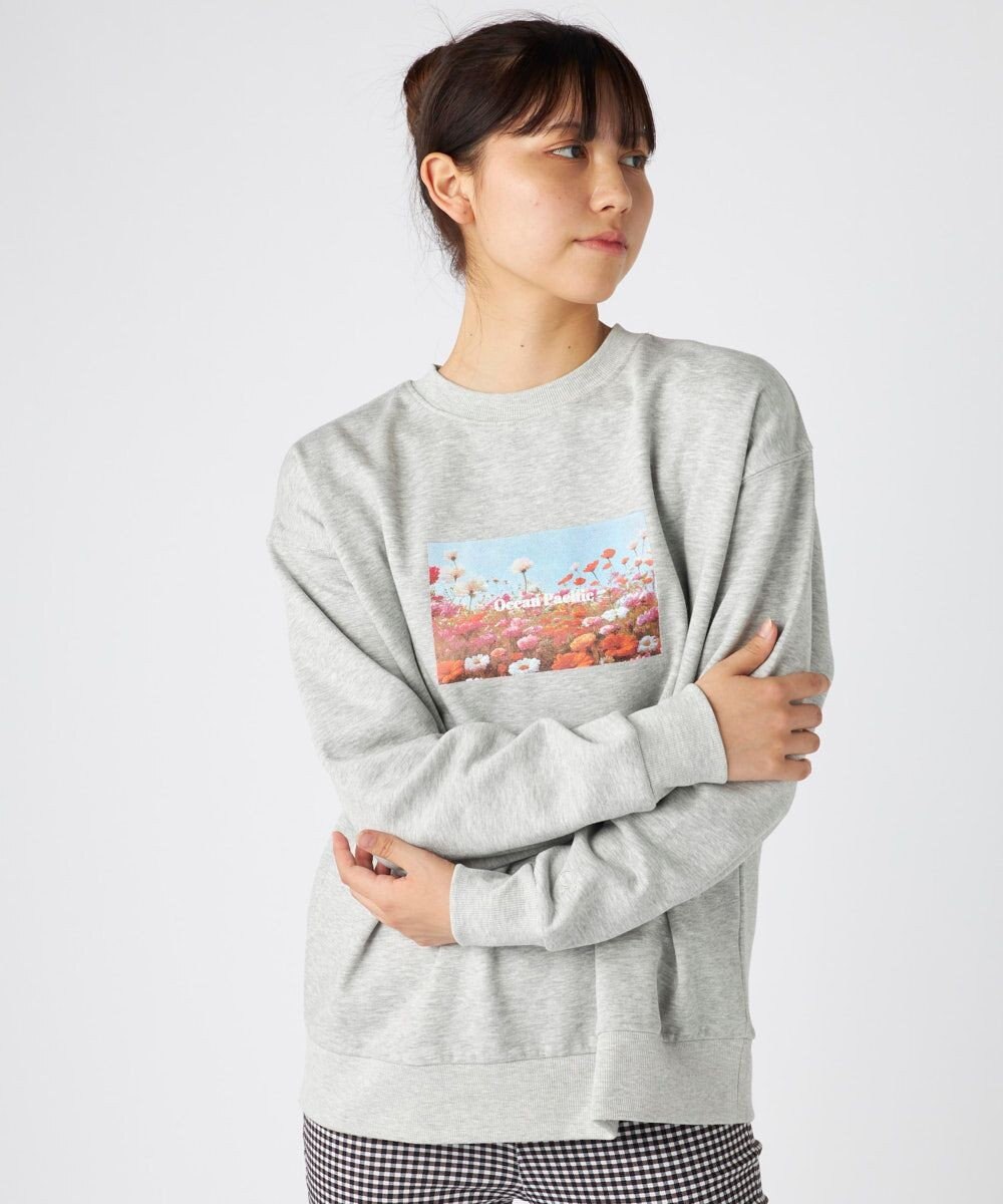 OP／FILA 【ocean pacific】Daily Cozy/あったか裏起毛フォトプリントスウェット 