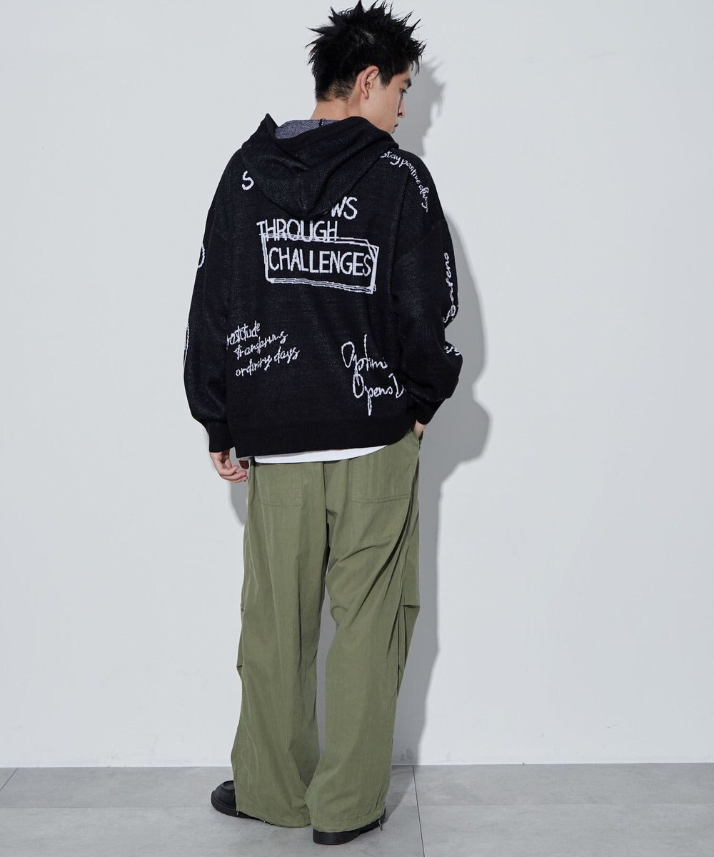 WEGO 【ユニセックス着用ITEM】ジャガードロゴジップパーカー 