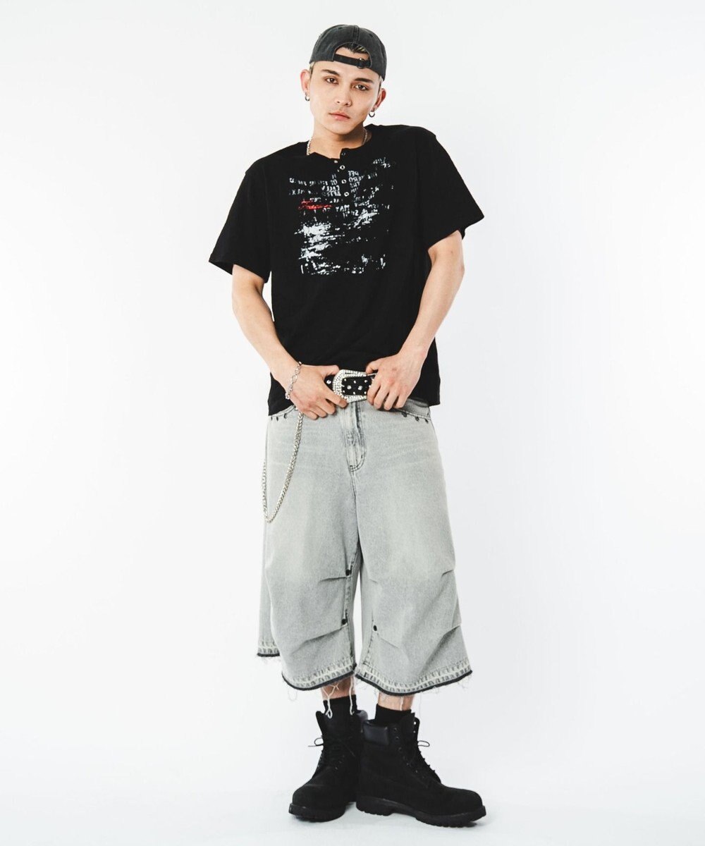 WEGO 【ユニセックス着用ITEM】アイレットスラブヘンリーネックT（SS） 