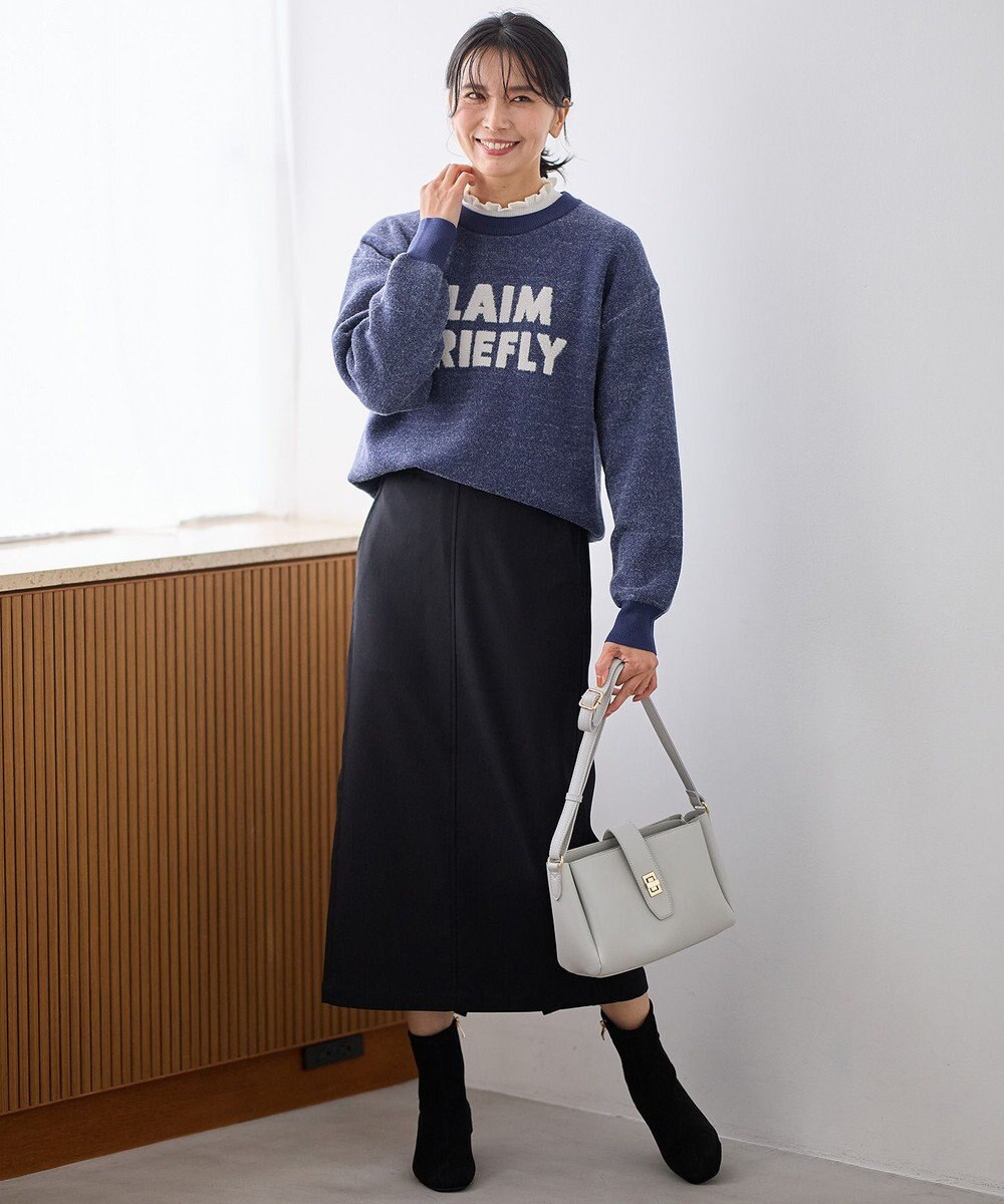 ANY スウェットライクフェザーロゴニット 