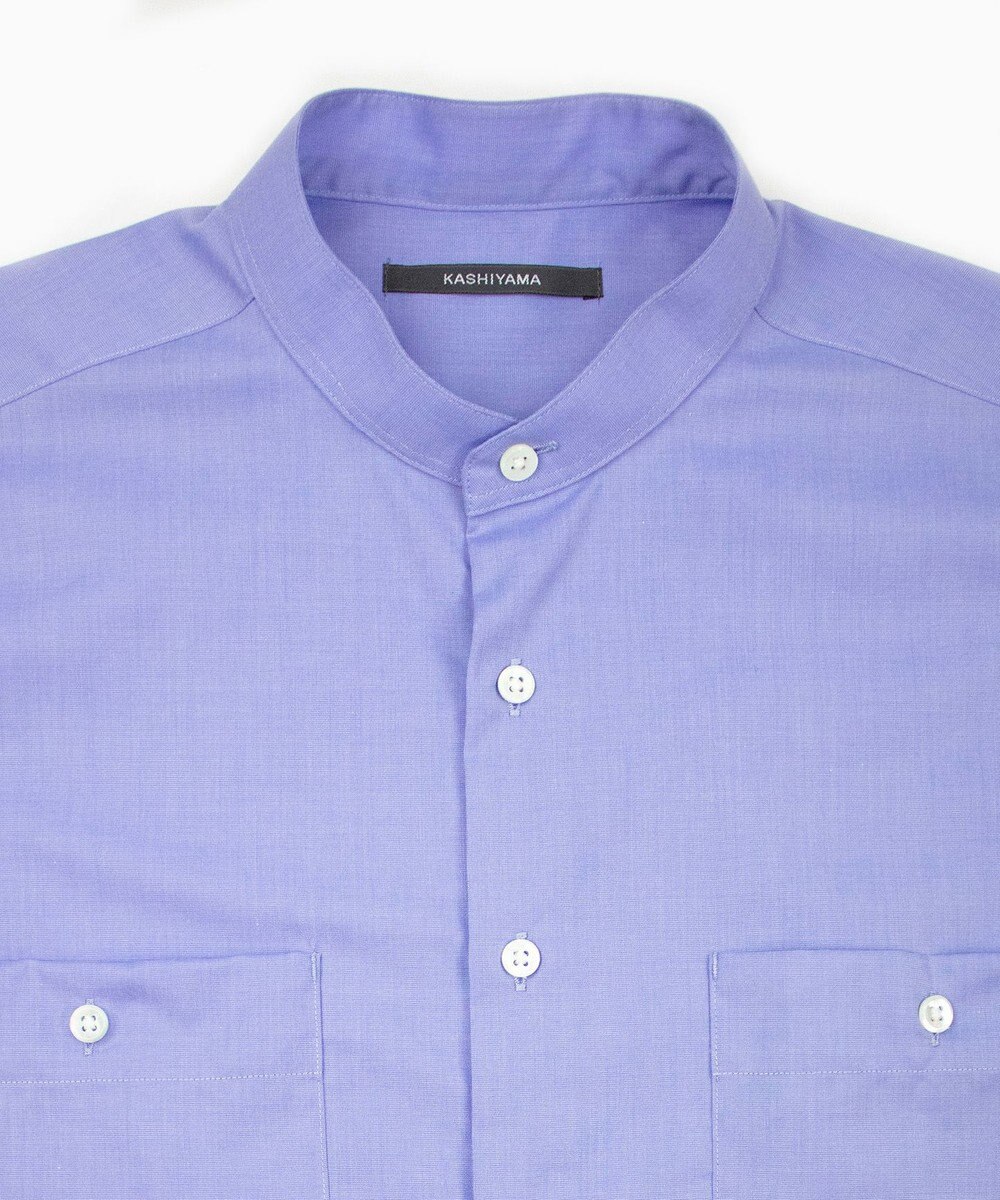 KASHIYAMA GIZA 100/2 バンドカラーシャツ 
