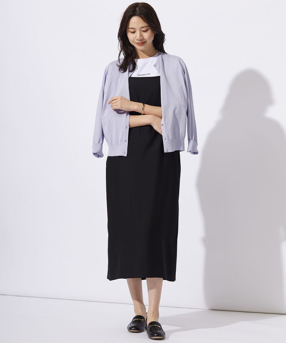 J.PRESS LADIES 【洗える】BASIC HT-COTTON クルーネック カーディガン 