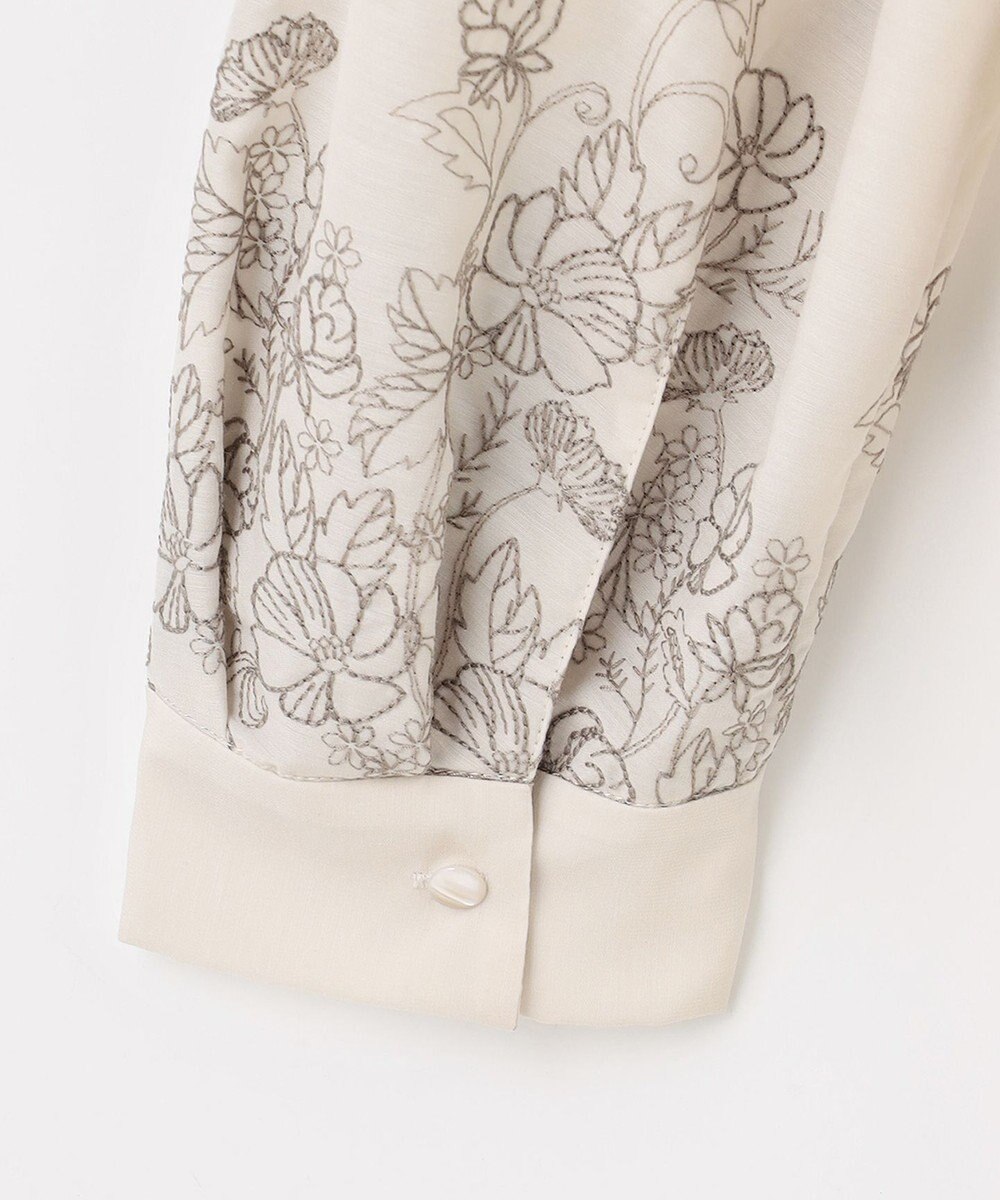 自由区 L 【洗える】シアーエンブロイダリープルオーバー ブラウス 