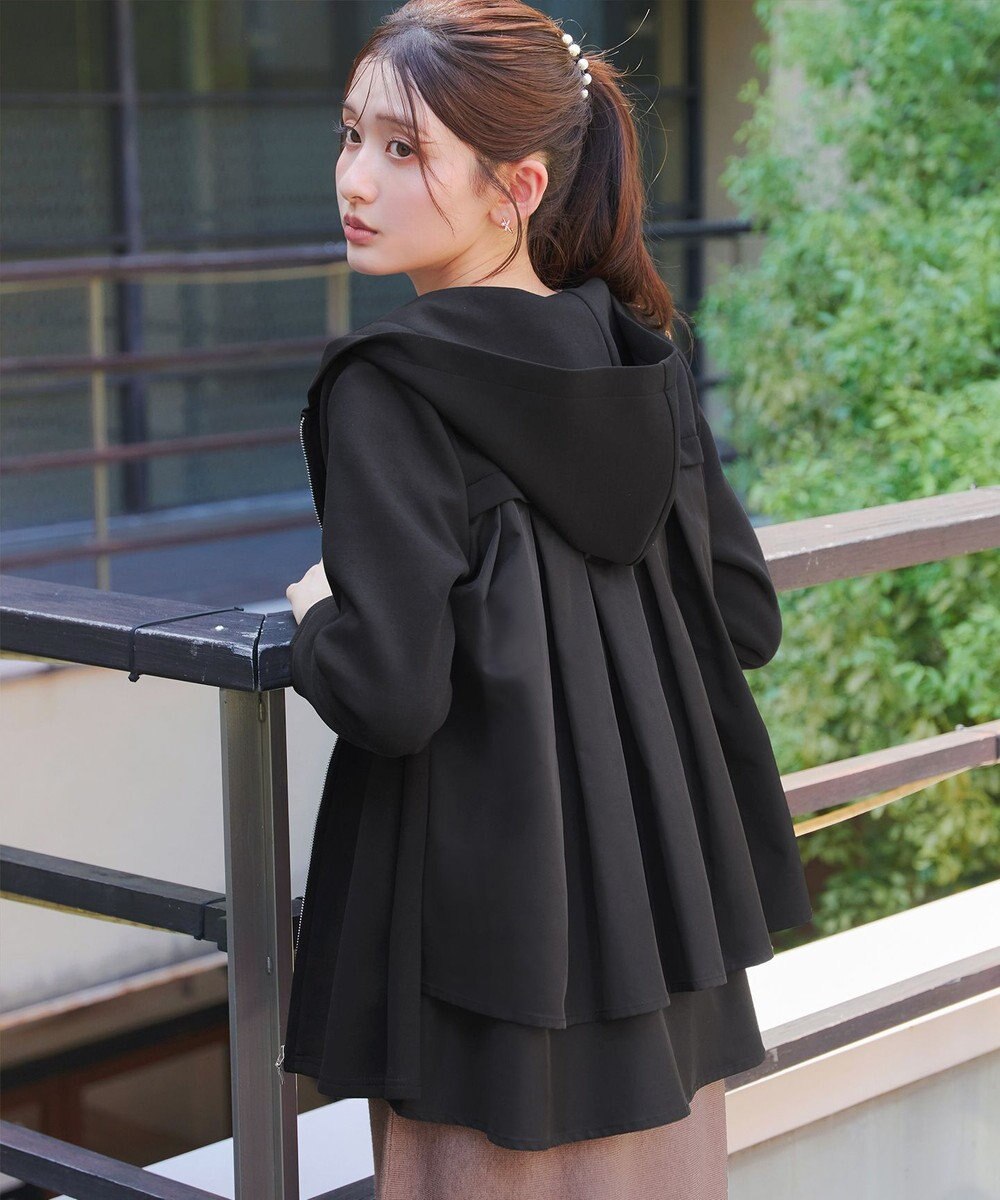 Tiaclasse 【洗える】異素材ドッキングフーディー 