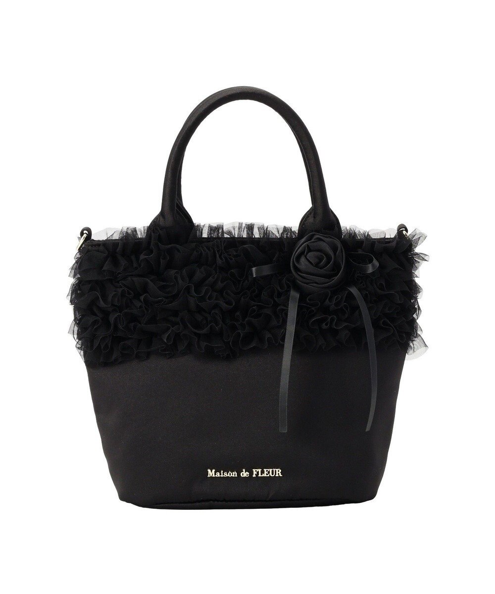 Maison de FLEUR チュールフリルローズ２Ｗａｙバッグ 
