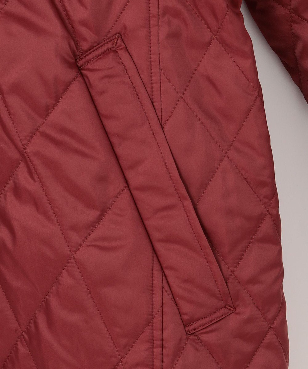 自由区 L 【洗える】ブライトキルト フード付きコート 