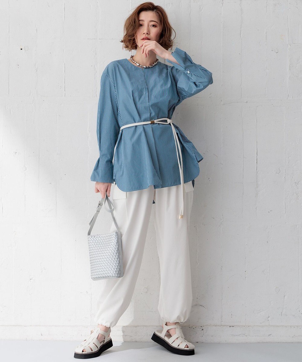 23区 【Oggi4月号掲載/洗える】シルキーストレッチ パラシュートパンツ 