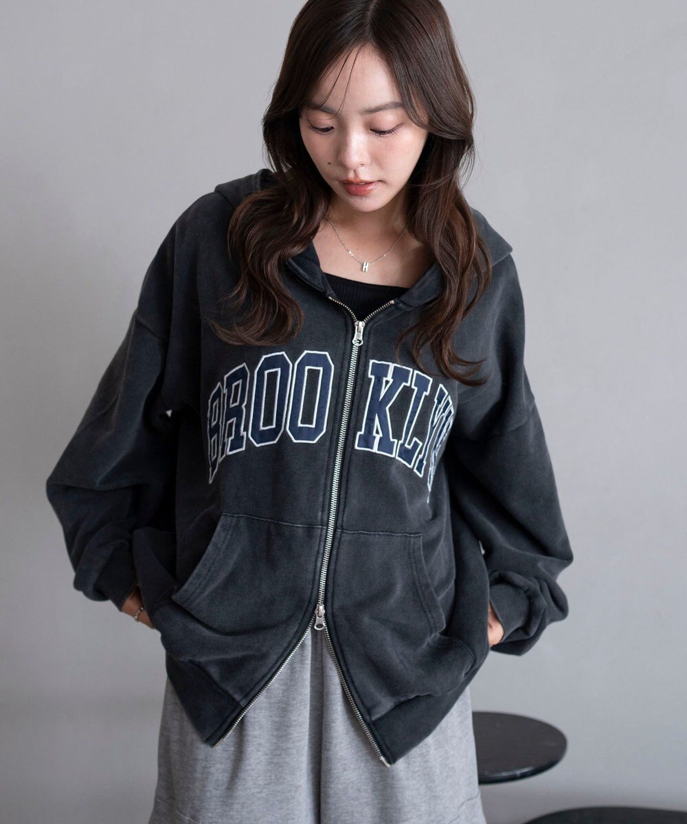 WEGO グラフィックBIGZIPパーカー 