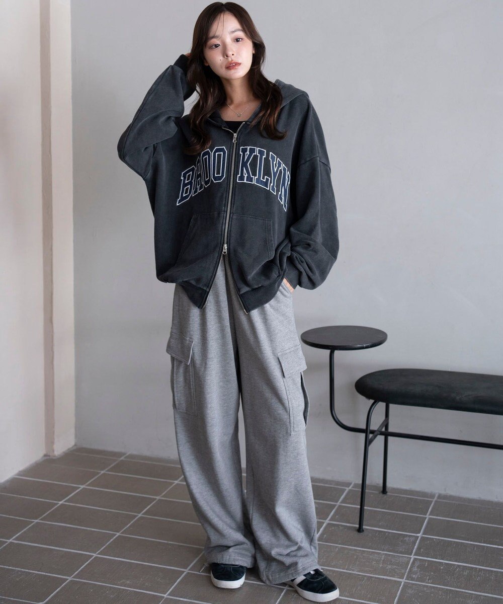 WEGO グラフィックBIGZIPパーカー 