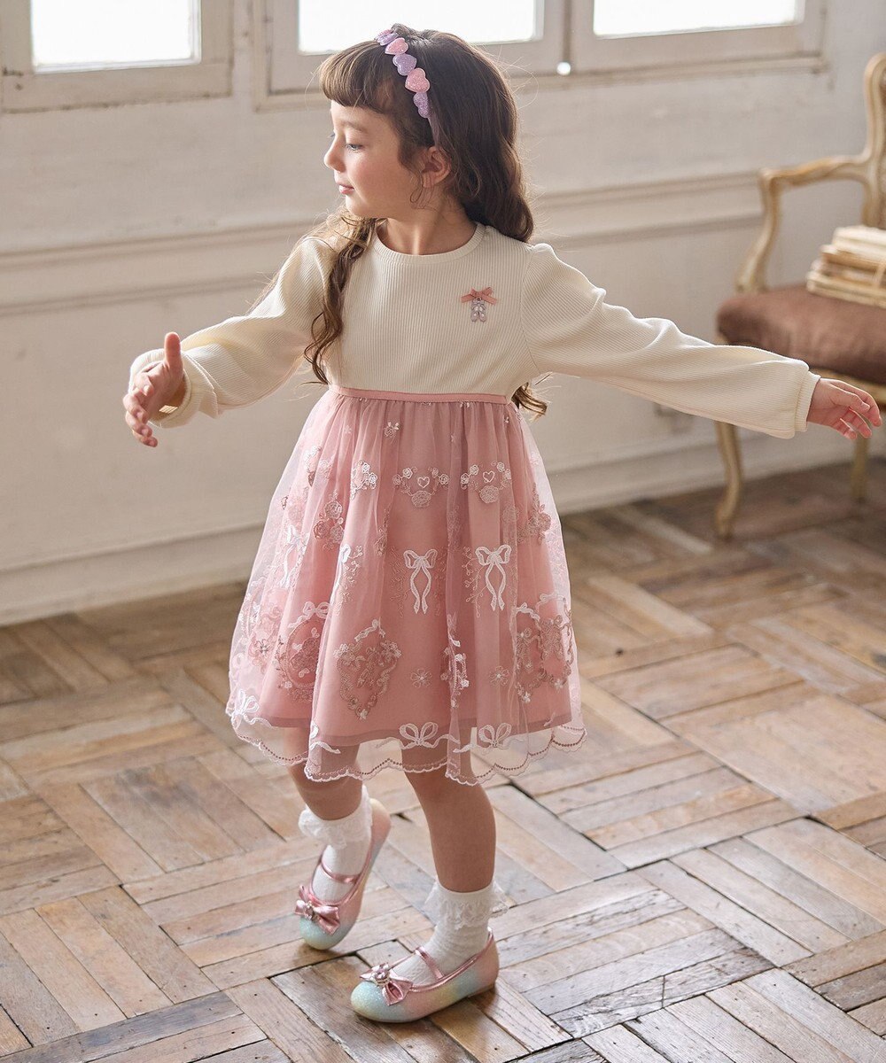 ANY KIDS バレエ刺繍チュールワンピース 