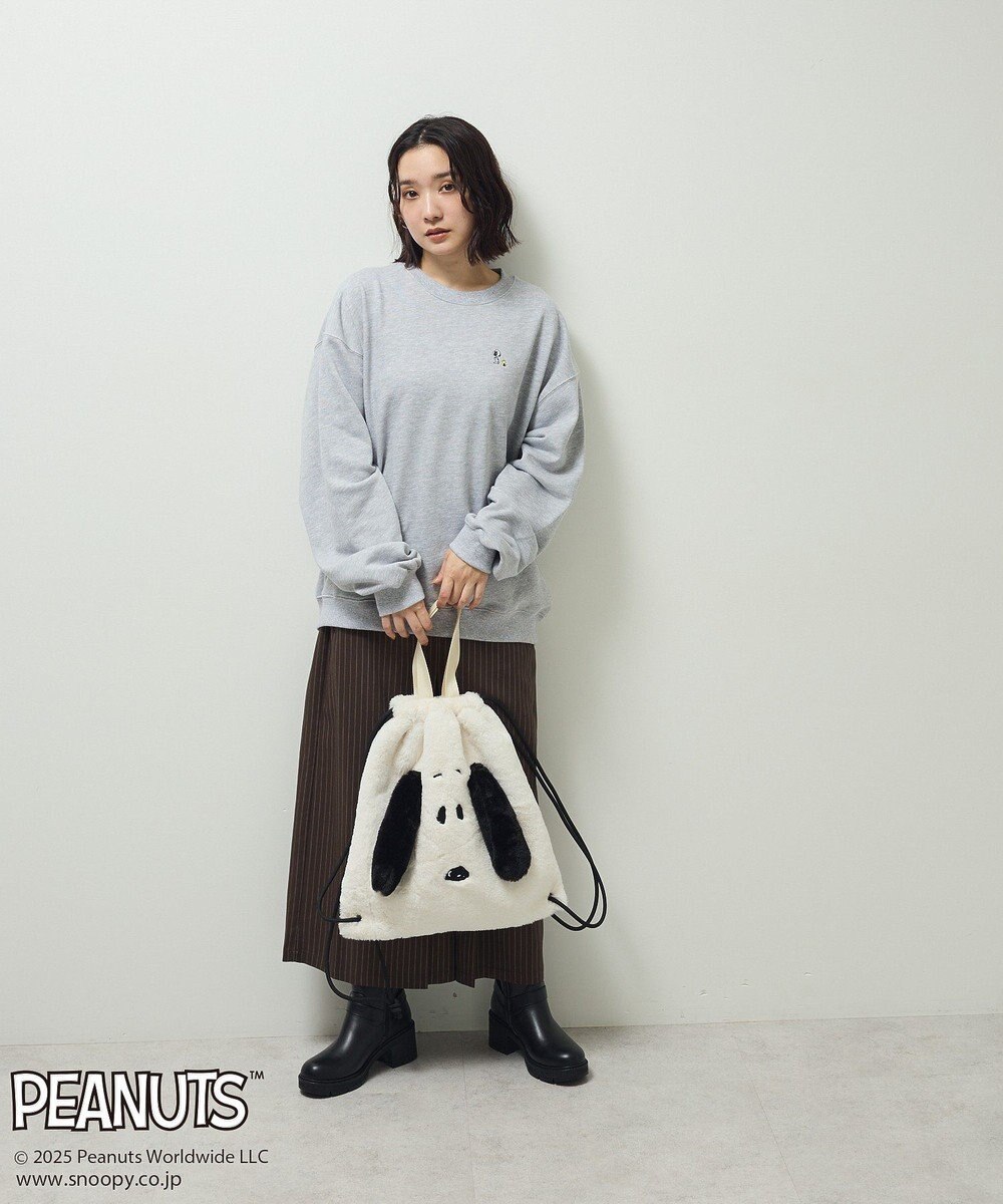Green Parks ■PEANUTS スヌーピーミニ刺繍スウェット 