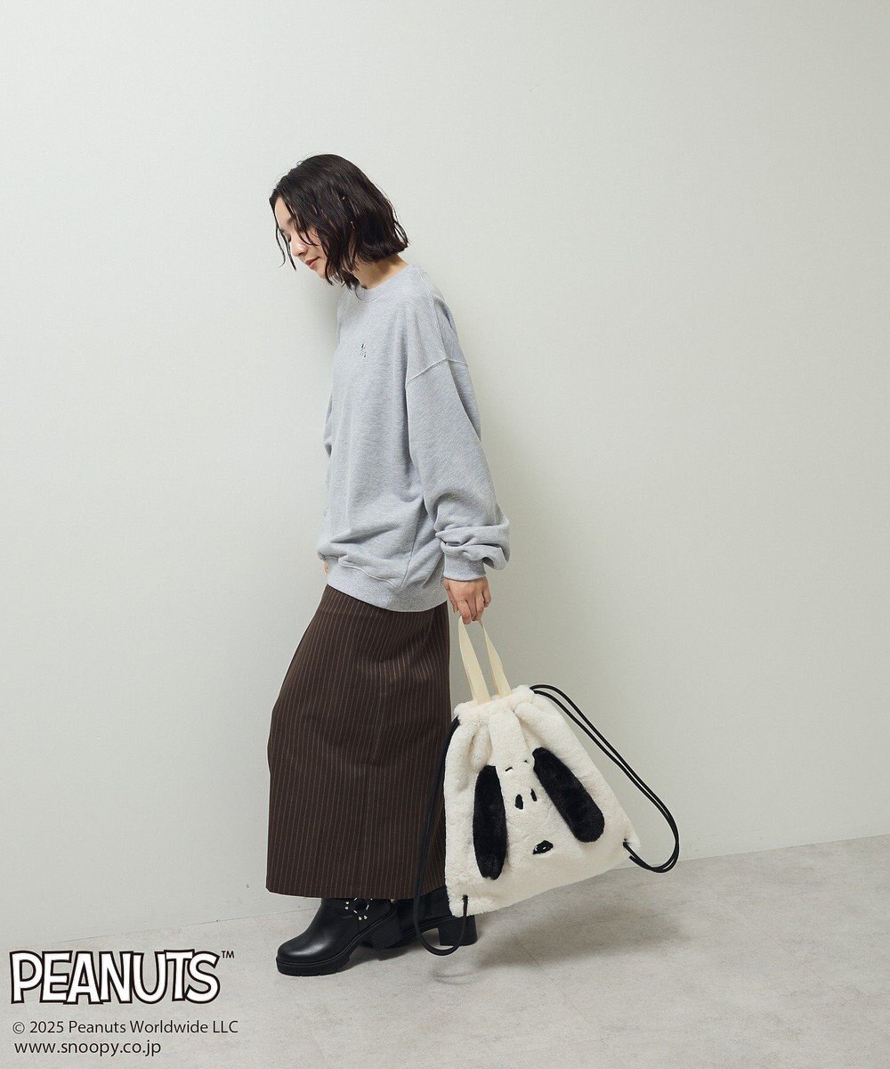 Green Parks ■PEANUTS スヌーピーミニ刺繍スウェット 