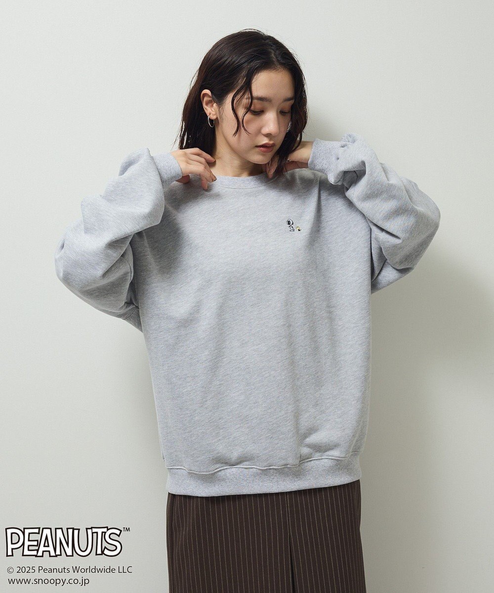 Green Parks ■PEANUTS スヌーピーミニ刺繍スウェット 