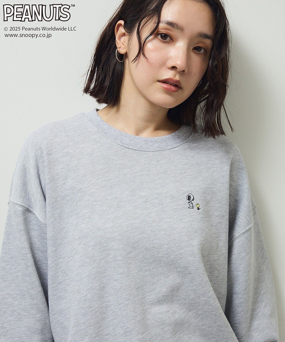 Green Parks ■PEANUTS スヌーピーミニ刺繍スウェット 