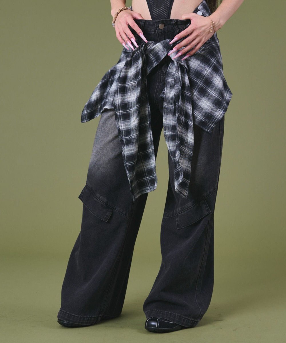 WEGO フェイクシャツスリーブデニム 