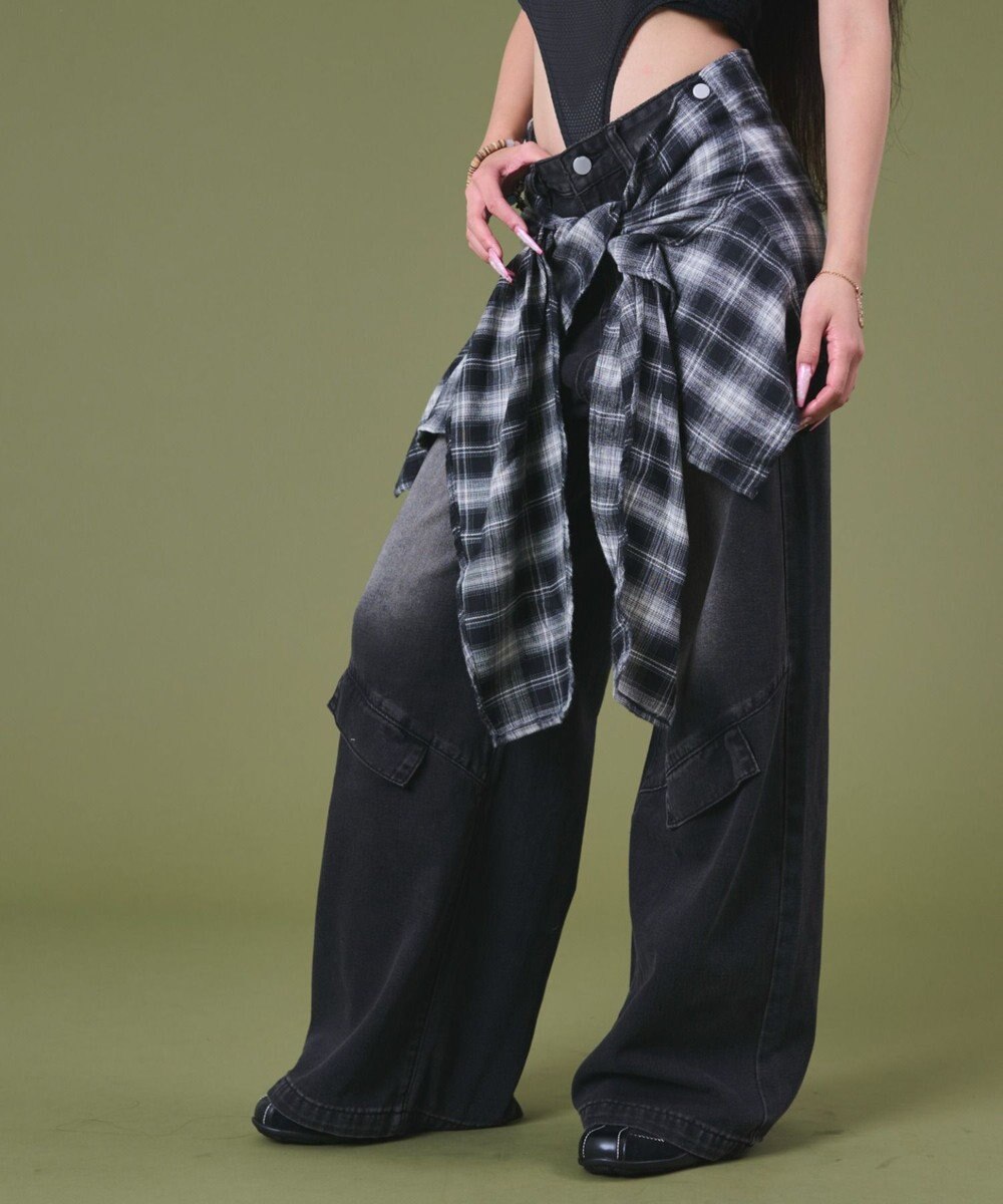 WEGO フェイクシャツスリーブデニム 