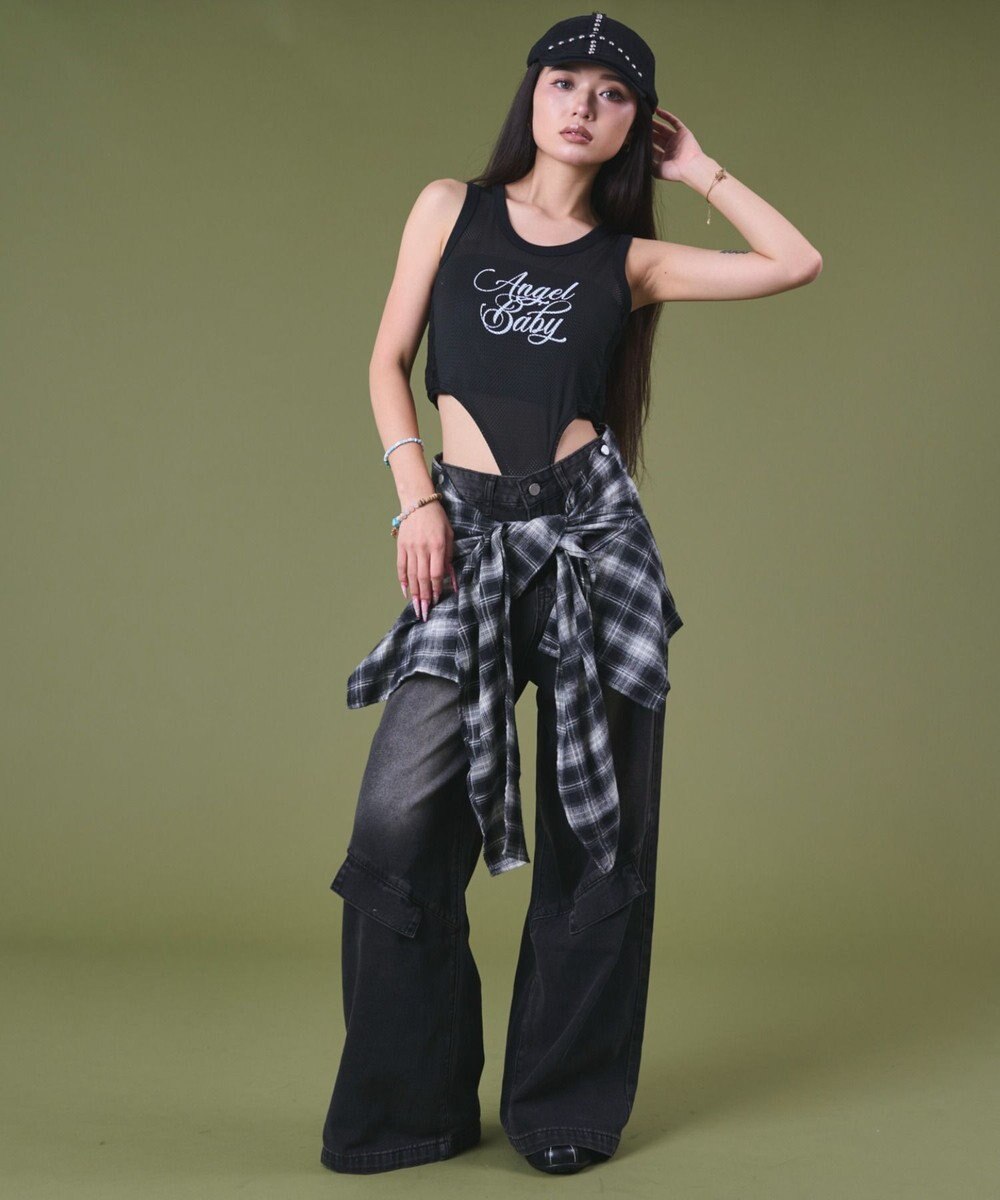 WEGO フェイクシャツスリーブデニム 