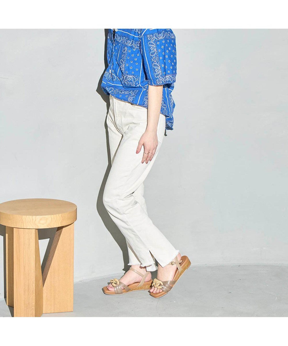 ing <ing>チェーンモチーフアンクルストラップサンダル 