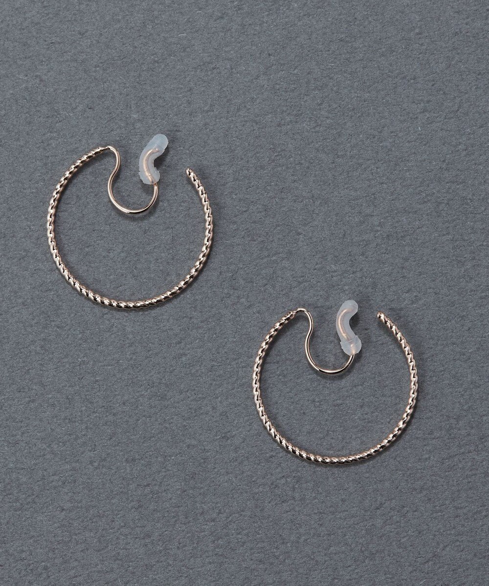 Phoebe 〈痛くないシリーズ/金属アレルギー対応〉ファインスレッドフープライトフィットイヤリング シンプル/フープイヤリング/細い 