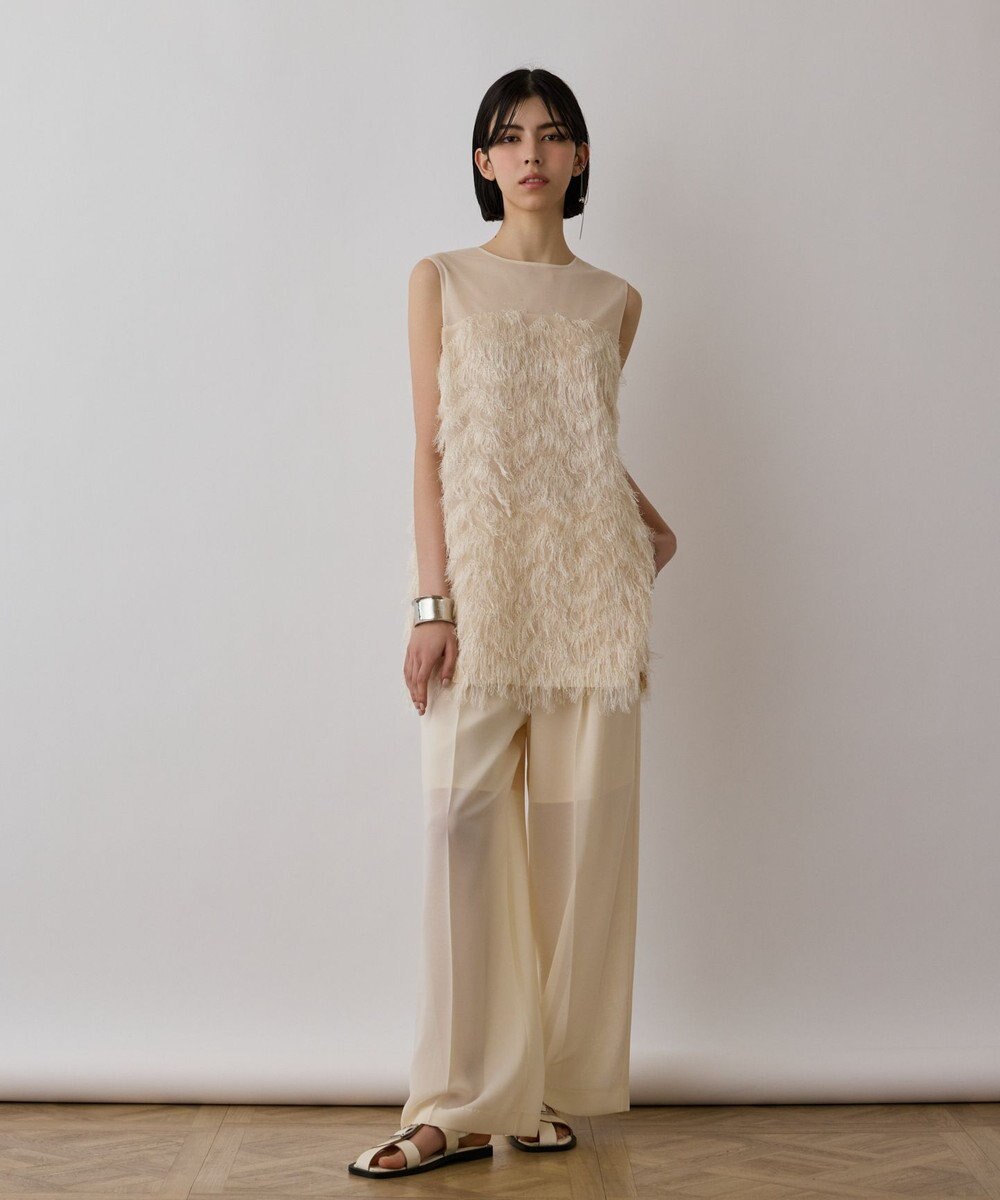 GRACE CONTINENTAL シアーフリンジノースリーブ 