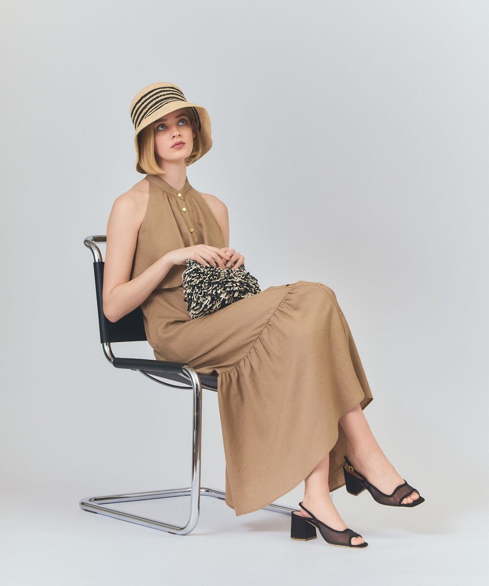 GRACE CONTINENTAL リネンライクホルタードレス 